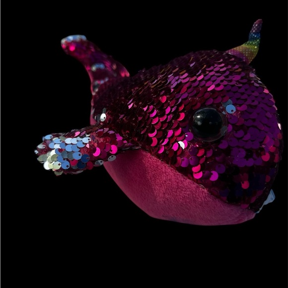 Pink Sequin Narwhal Plush - Picture 2 of 4